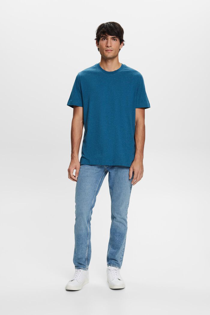 Tričko s kulatým výstřihem ke krku, 100% bavlna, GREY BLUE, detail image number 1