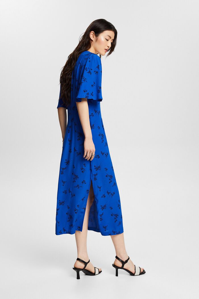 Midi šaty s potiskem a špičatým výstřihem, BRIGHT BLUE, detail image number 2