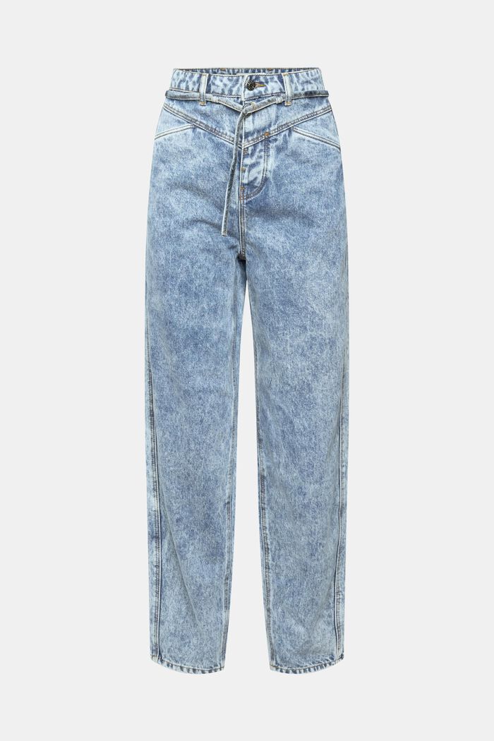 Mrkváčové džíny s vysokým pasem a efektem stonewash