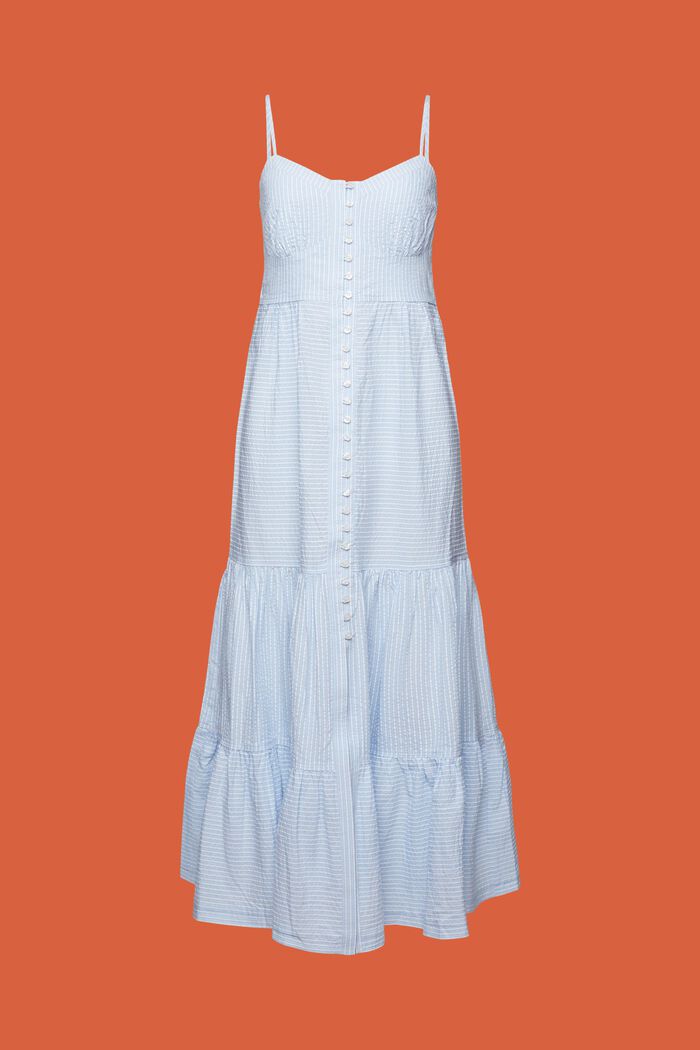 Stupňovité maxi šaty s knoflíky na předním dílu, LIGHT BLUE, detail image number 6