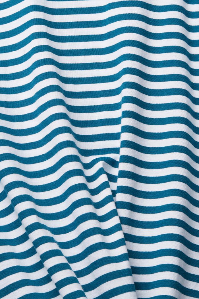 Žerzejové tričko s pruhovaným vzorem, PETROL BLUE, detail image number 4