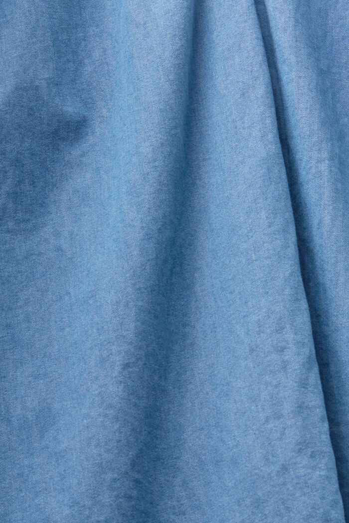 Denimové šaty z bavlněného šambré, BLUE LIGHT WASHED, detail image number 4