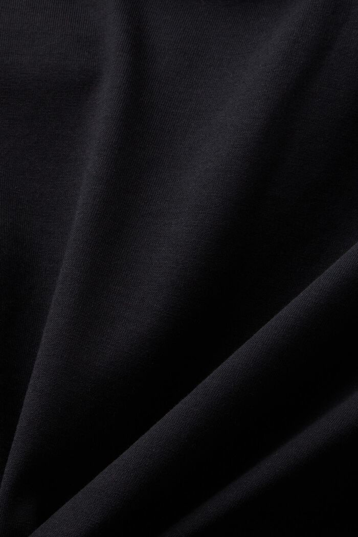 Tričko s kulatým výstřihem, žerzej z bavlny pima, BLACK, detail image number 4