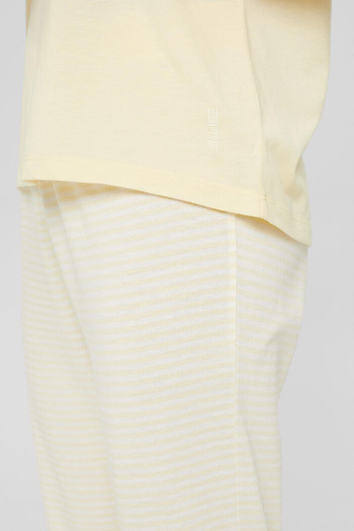 Sametový svrchní pyžamový díl, 100% bio bavlna, PASTEL YELLOW, detail image number 3