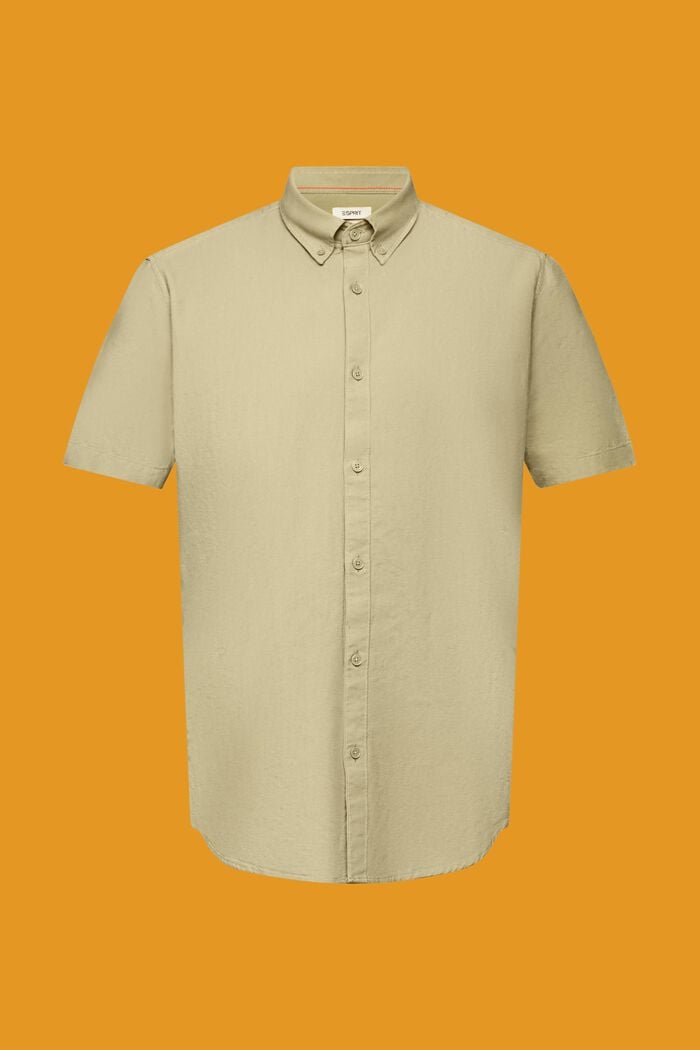 Bavlněná košile s propínacím límcem, LIGHT GREEN, detail image number 5