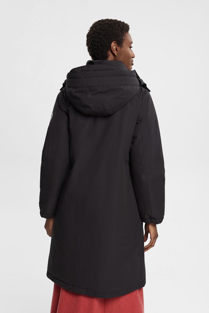 Kabát s kapucí s prošívanou podšívkou, BLACK, detail image number 3