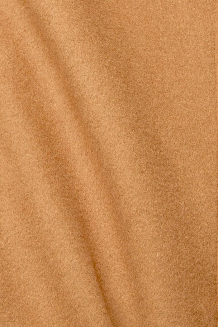 Směsový vlněný kabát ve stylu košilové bundy, CARAMEL, detail image number 5