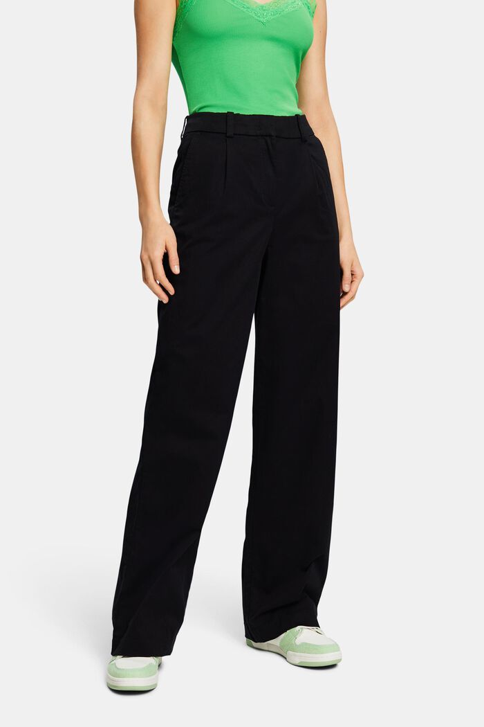 Kalhoty chino se širokými nohavicemi, BLACK, detail image number 0