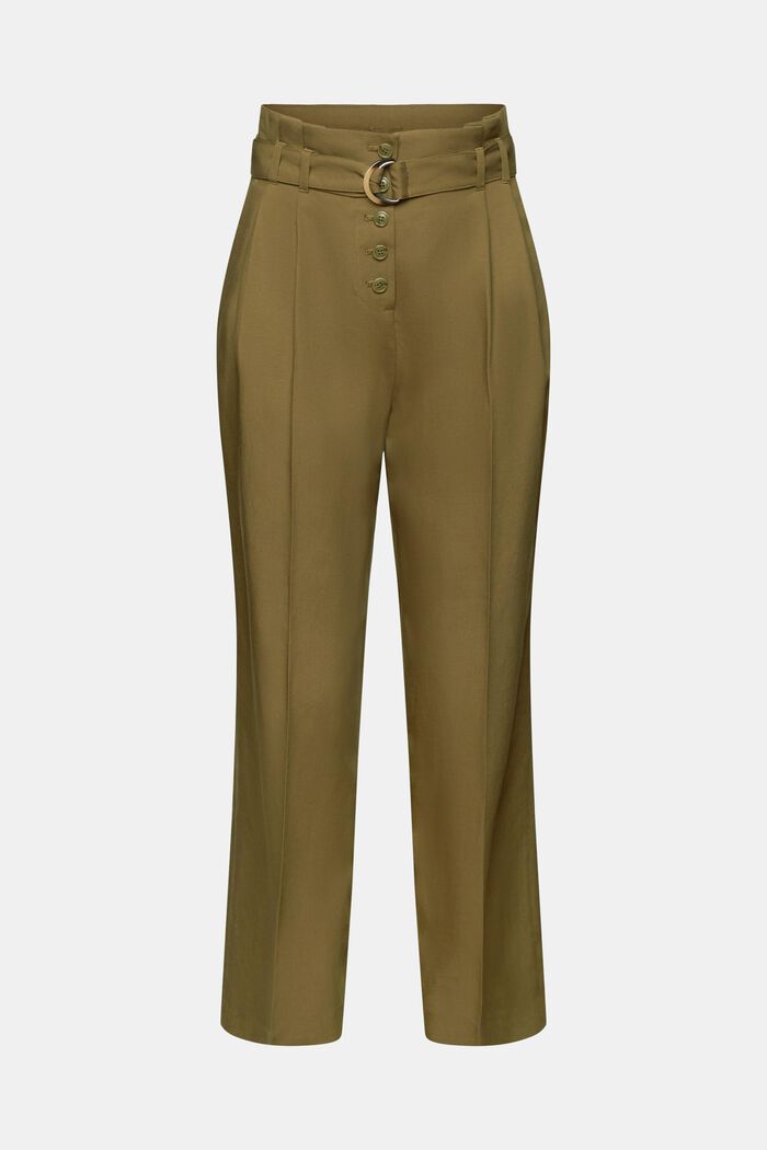 Mix and Match zkrácená kalhotová sukně, vysoký pas, KHAKI GREEN, detail image number 6