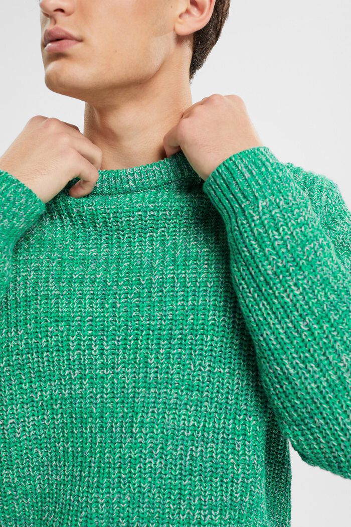 Vícebarevný pletený pulovr, LIGHT GREEN, detail image number 0