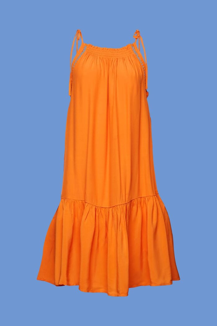 Šaty na ramínka s nařasením, ORANGE, detail image number 6