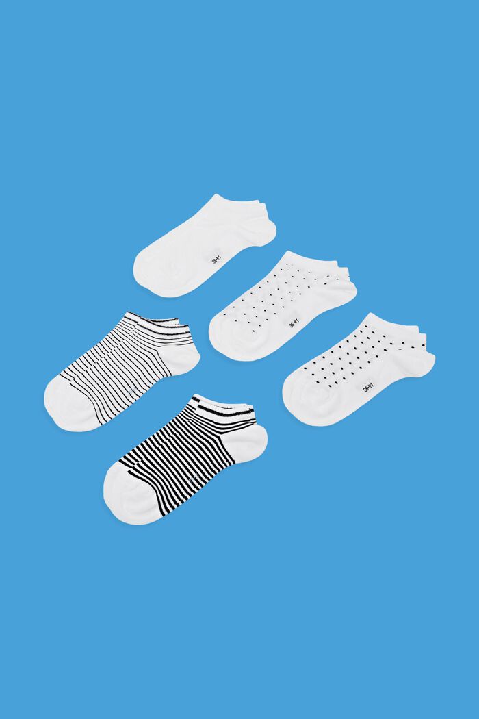 5 párů ponožek do tenisek, bio bavlna, OFF WHITE, detail image number 0