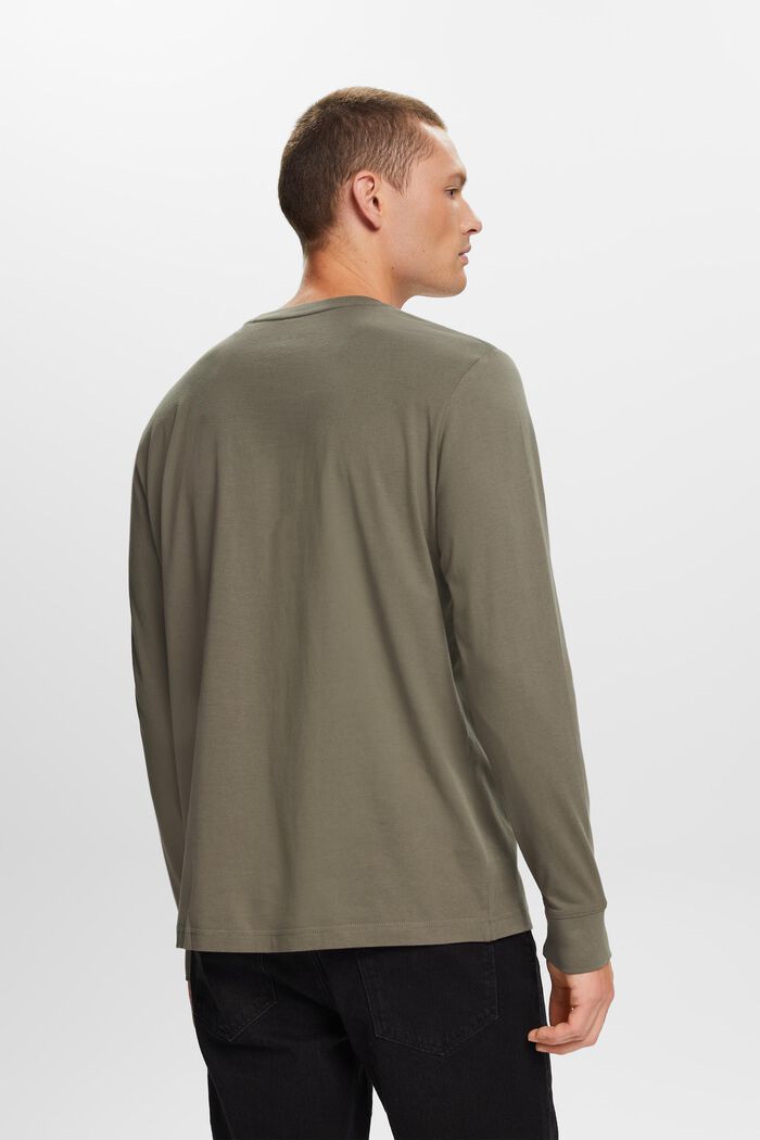 Žerzejové tričko s dlouhým rukávem, 100 % bavlna, GUNMETAL, detail image number 3