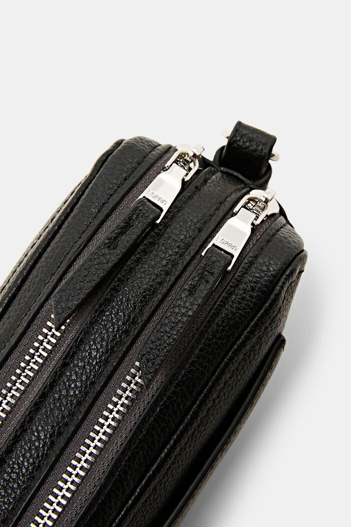 Malá kabelka přes rameno, se vzhledem kůže, BLACK, detail image number 1