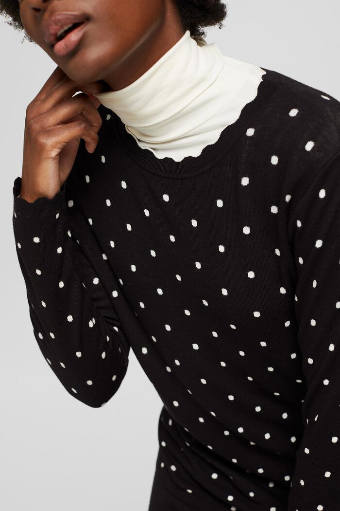 Puntíkovaný svetr s vlákny LENZING™ ECOVERO™, BLACK, detail image number 2