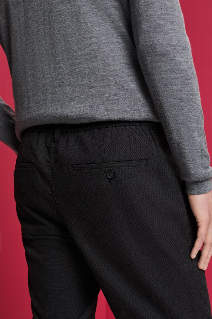 Chino kalhoty, počesaná tkanina, ANTHRACITE, detail image number 4