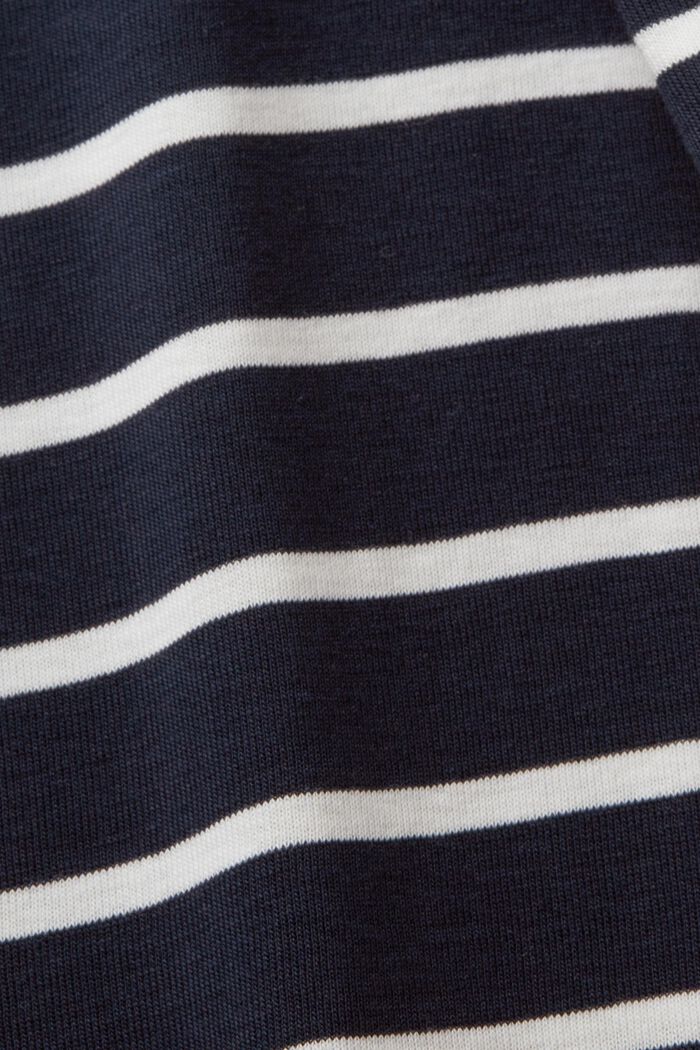 Pruhované bavlněné tričko s kulatým výstřihem, NAVY, detail image number 5