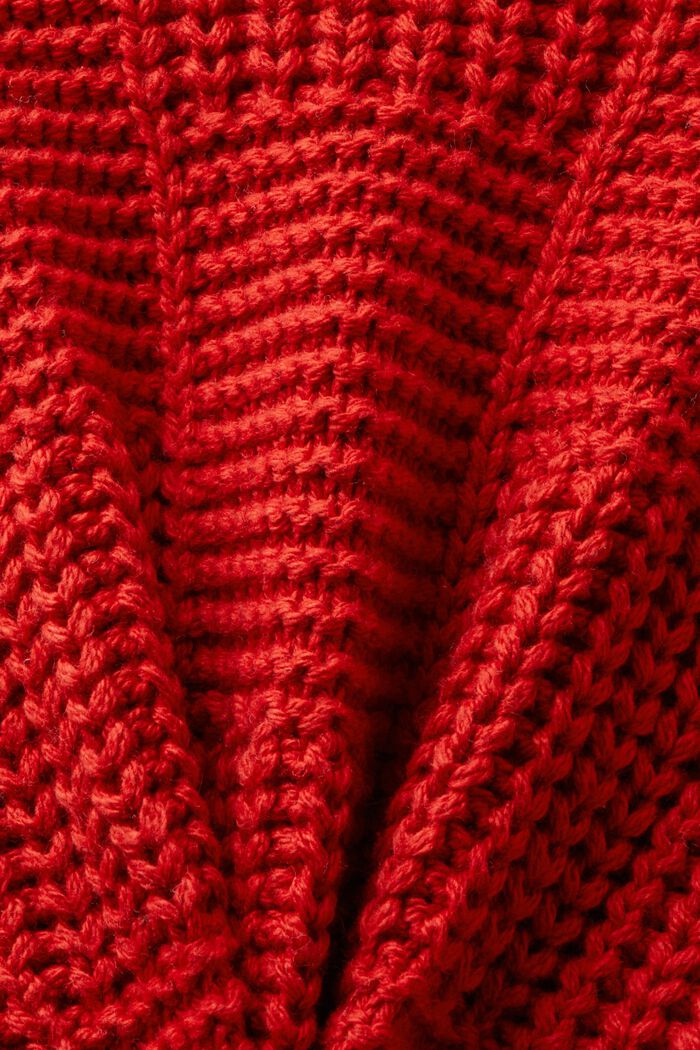 Pulovr z hrubé pleteniny, s šálovým límcem, DARK RED, detail image number 5