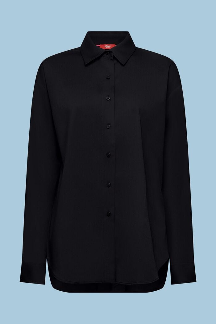 Oversize košile s propínacím límcem, BLACK, detail image number 7
