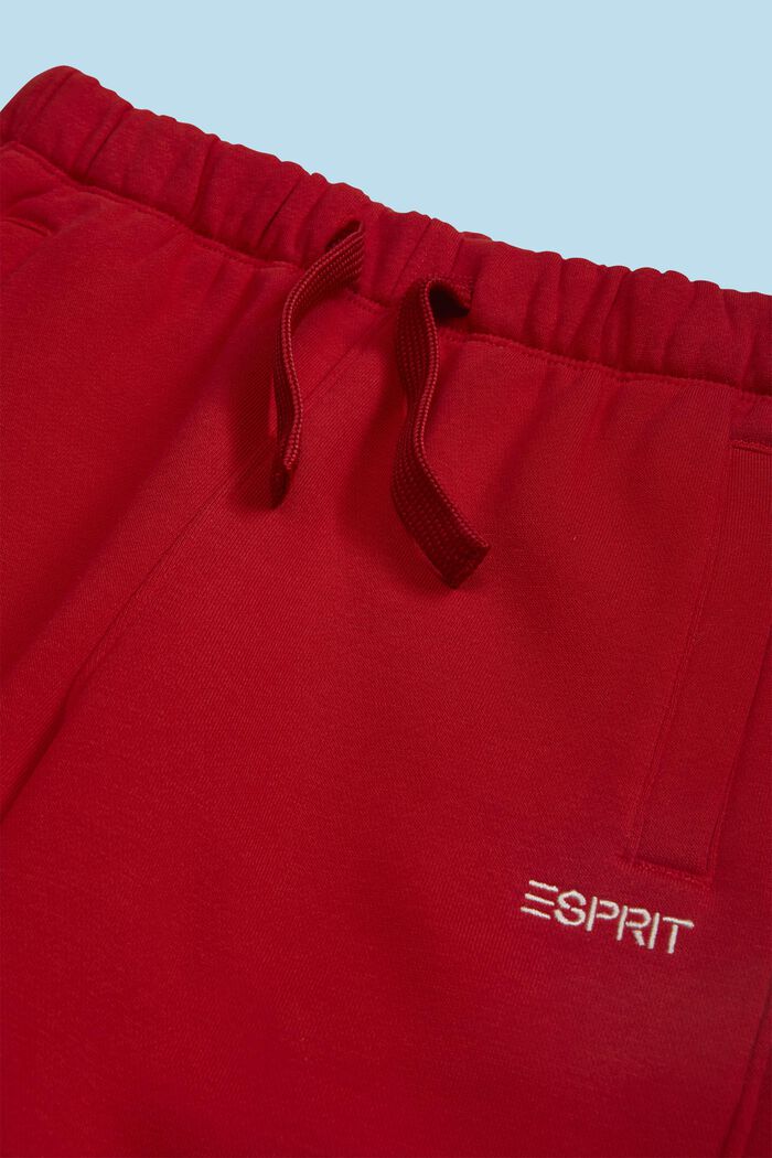 Teplákové kalhoty s logem, z bavlněné směsi, DARK RED, detail image number 2