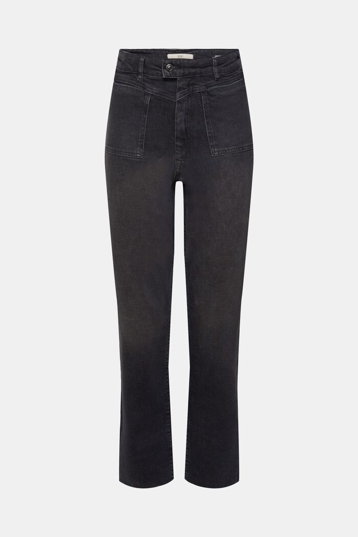 Zkrácené strečové džíny ve stylu devadesátek, BLACK DARK WASHED, detail image number 7