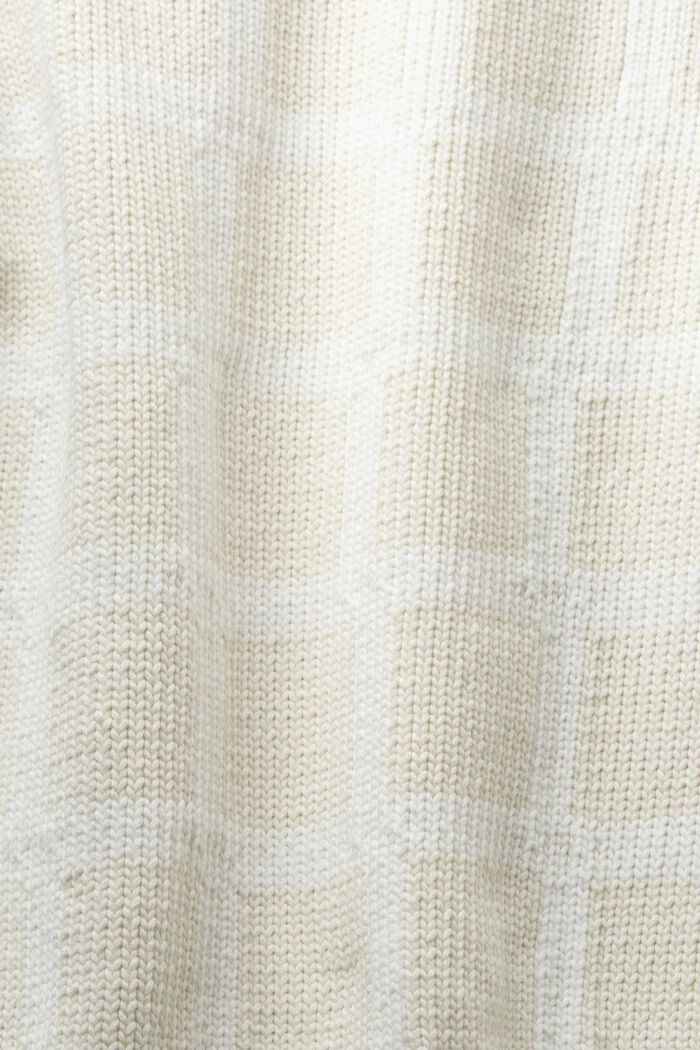 Mřížkovaný pulovr z hrubé pleteniny s logem, WHITE, detail image number 6