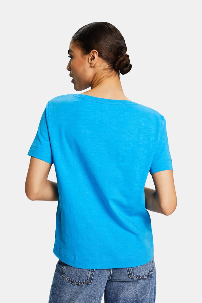 Tričko z žerzeje, se špičatým výstřihem, BLUE, detail image number 2