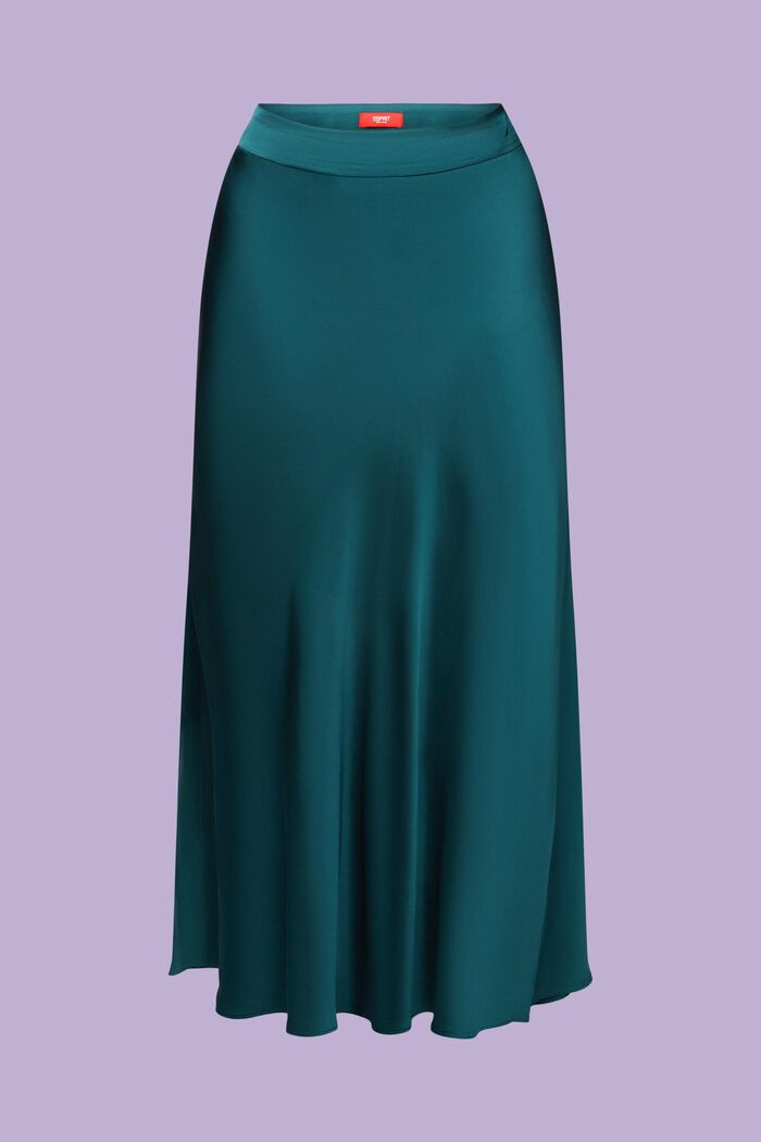 Saténová midi sukně, EMERALD GREEN, detail image number 5