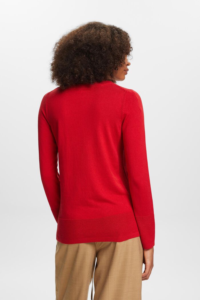 Jemně tkaný pulovr, DARK RED, detail image number 3