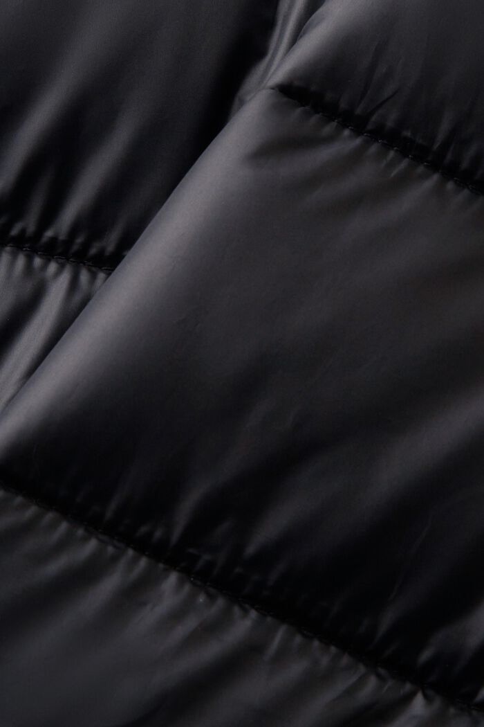 Recyklováno: prošívaný kabát s klopami, BLACK, detail image number 5