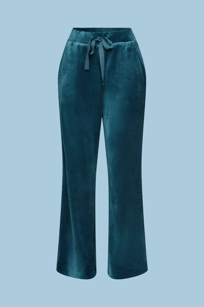 Sametové kalhoty pro volný čas, PETROL BLUE, detail image number 5