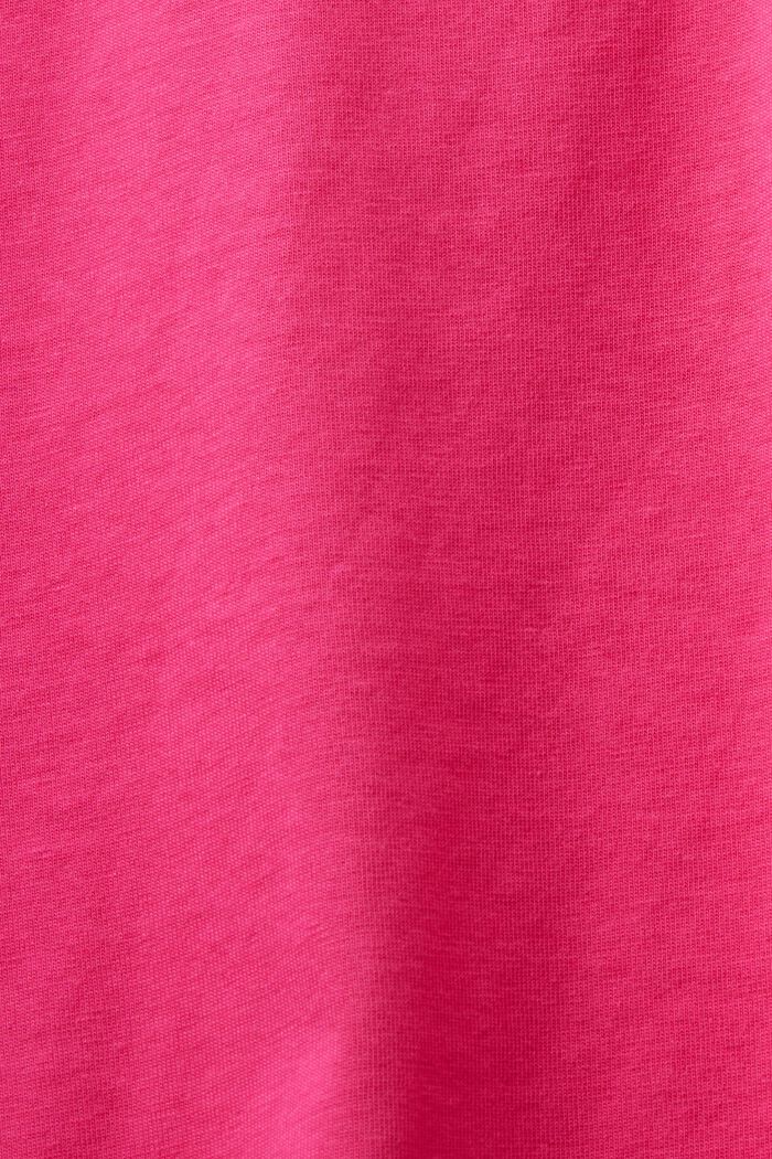 Bavlněné tričko s kulatým výstřihem, PINK FUCHSIA, detail image number 4