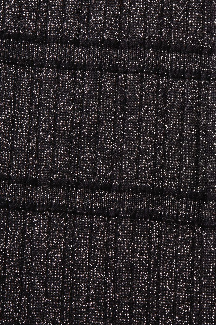 Midi šaty z pleteniny z příze lamé, BLACK, detail image number 5