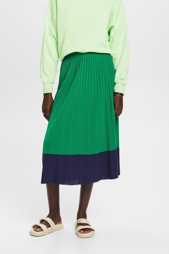 Plisovaná midi sukně, EMERALD GREEN, detail image number 0