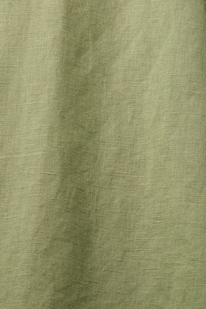 Košile, krátký rukáv, směs s bavlnou a lnem, LIGHT KHAKI, detail image number 6