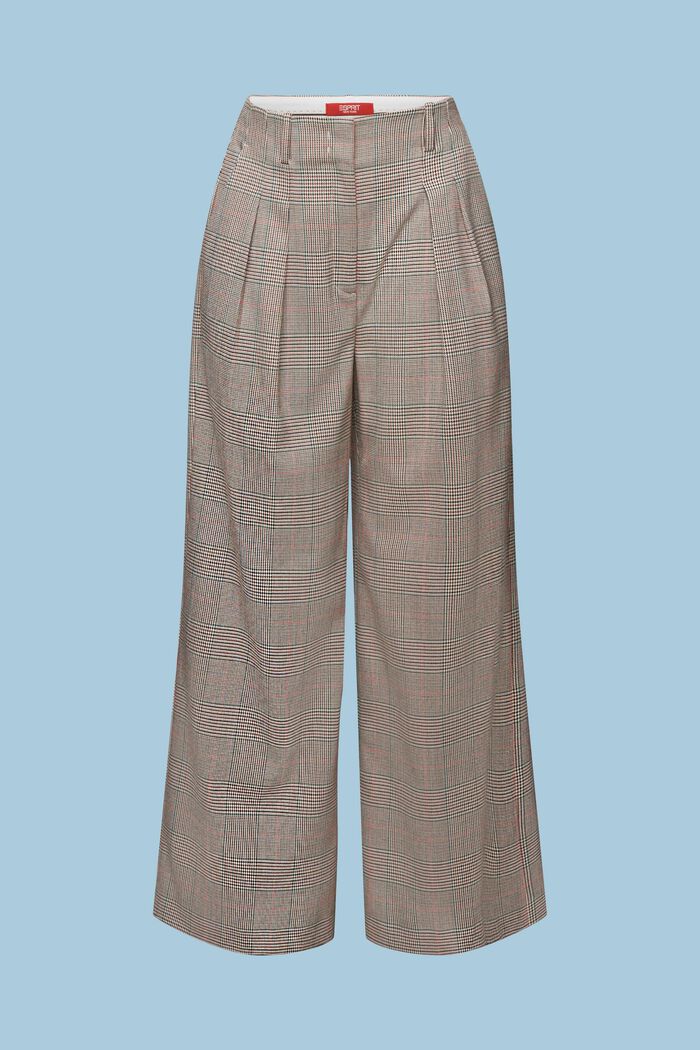 Kárované kalhoty se širokými nohavicemi, CARAMEL, detail image number 6