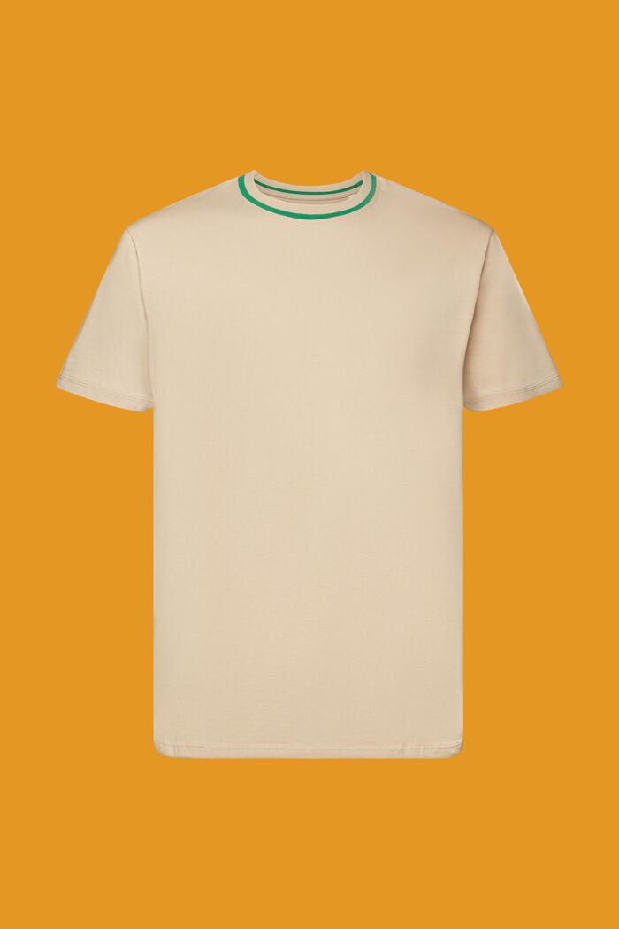 Žerzejové tričko, 100 % bavlna, SAND, detail image number 6