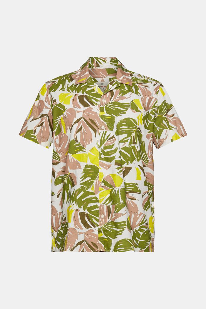 Košile s natištěnými tropickými listy, LIGHT BEIGE, detail image number 5