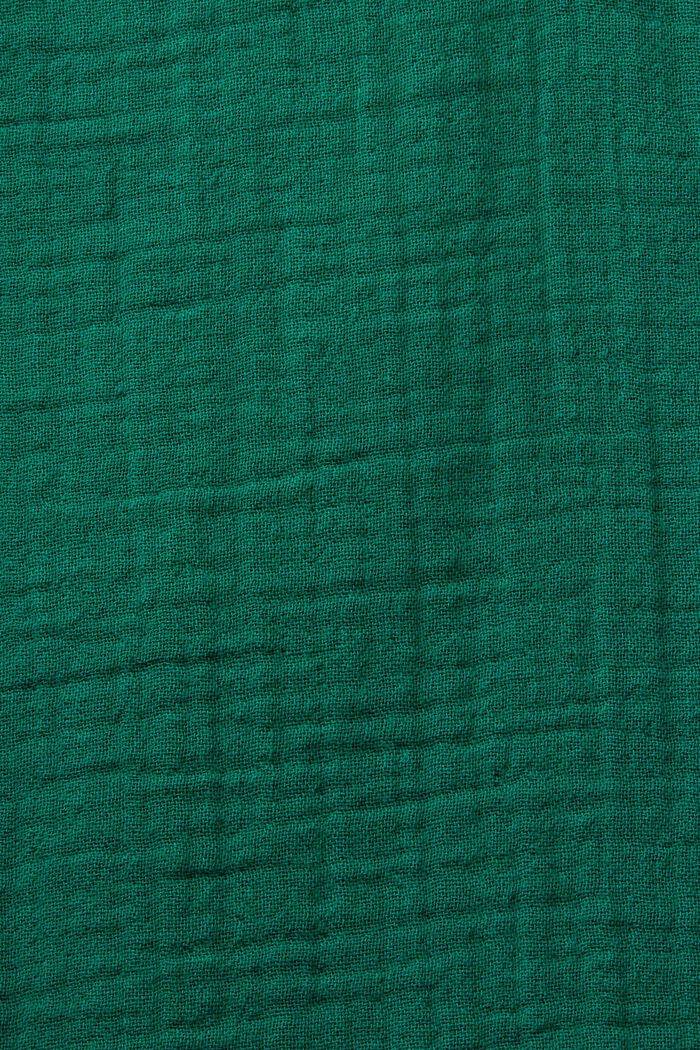 Halenka s nařaseným lemem, bavlněný mušelín, DARK GREEN, detail image number 4