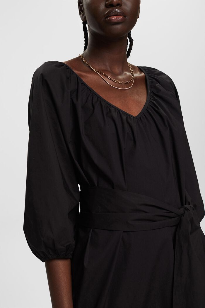 Šaty s širokým vázacím páskem, BLACK, detail image number 3
