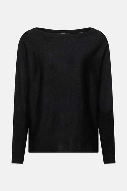 Třpytivý pulovr, LENZING™ ECOVERO™, BLACK, overview