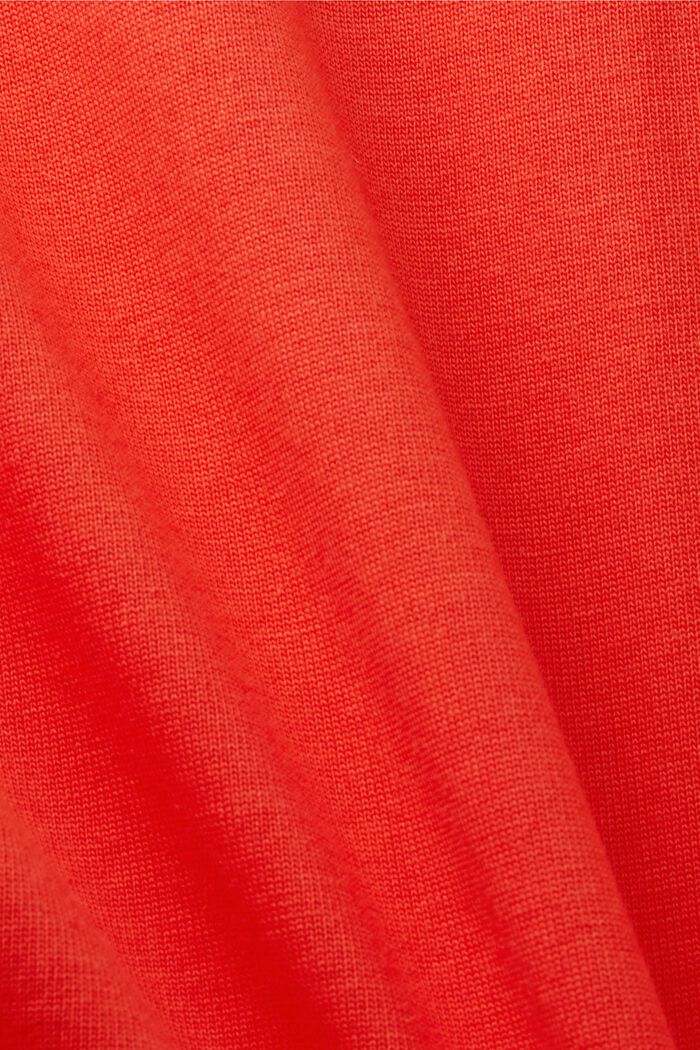Tričko z bio bavlny s geometrickým potiskem, ORANGE RED, detail image number 5