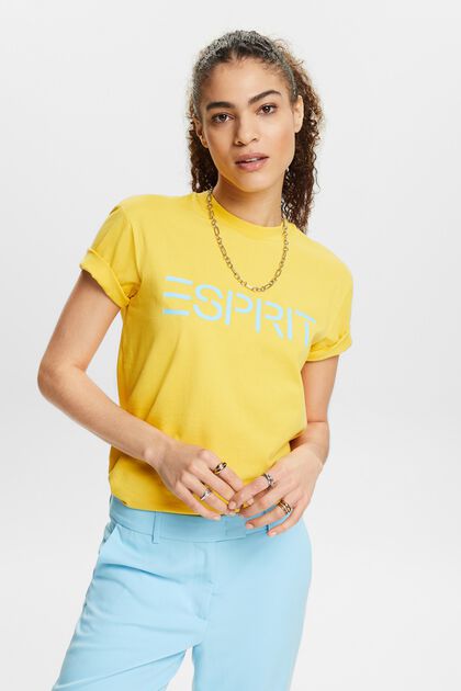 Bavlněné tričko s výstřihem ke krku a s logem