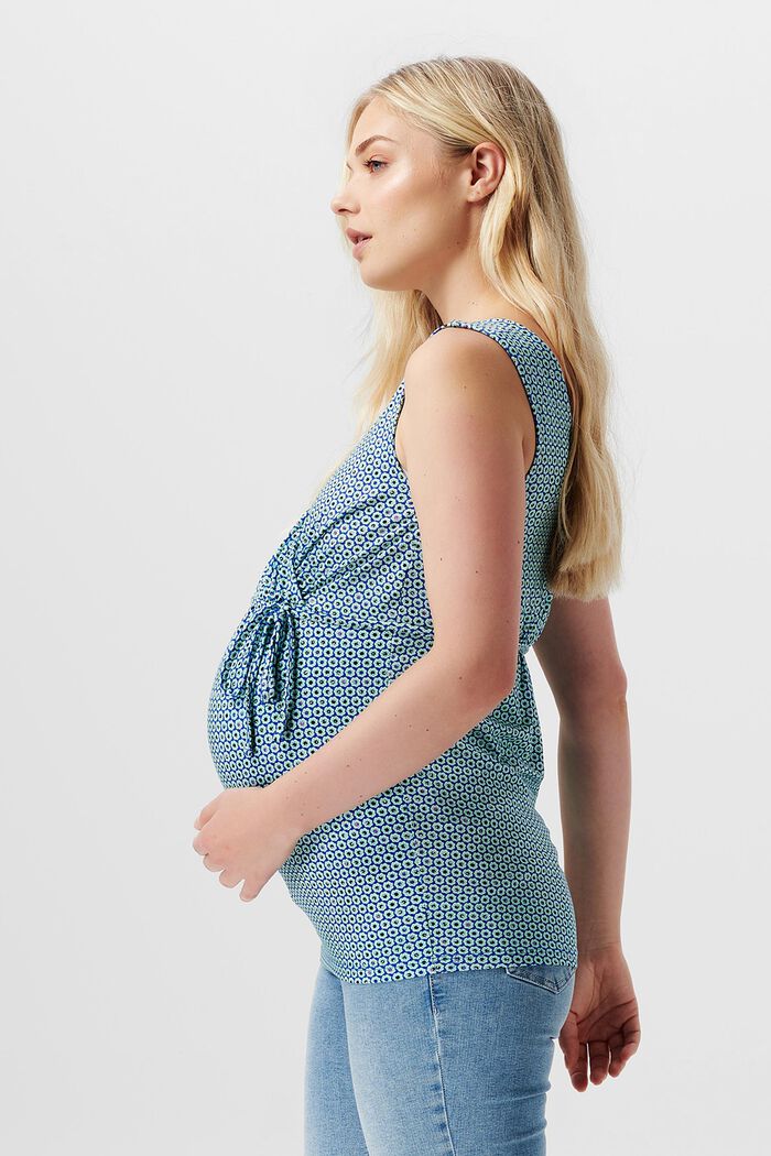 Květovaný top s úpravou pro kojení, PASTEL BLUE, detail image number 4