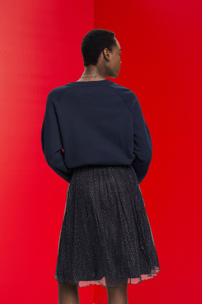 Midi sukně se třpytivým efektem, NAVY, detail image number 3
