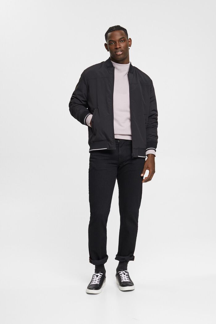 Džíny s rovnými nohavicemi, z udržitelné bavlny, BLACK DARK WASHED, detail image number 1