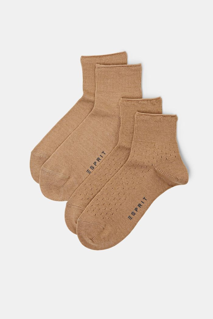 2 páry ponožek z vlněné směsi, CAMEL, detail image number 0