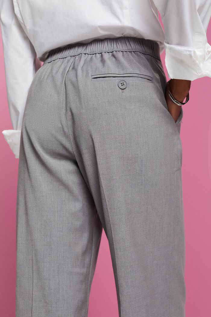 Kalhoty s rozparky na spodním lemu nohavic, na zip, LIGHT GREY, detail image number 4