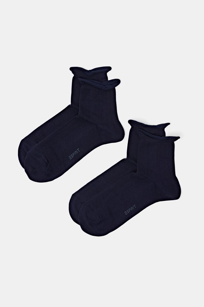 Ponožky z pleteniny, 2 páry v balení, SPACE BLUE, detail image number 0