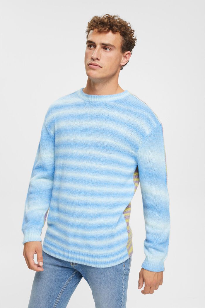 Oboustranný proužkovaný pulovr, BLUE, detail image number 0